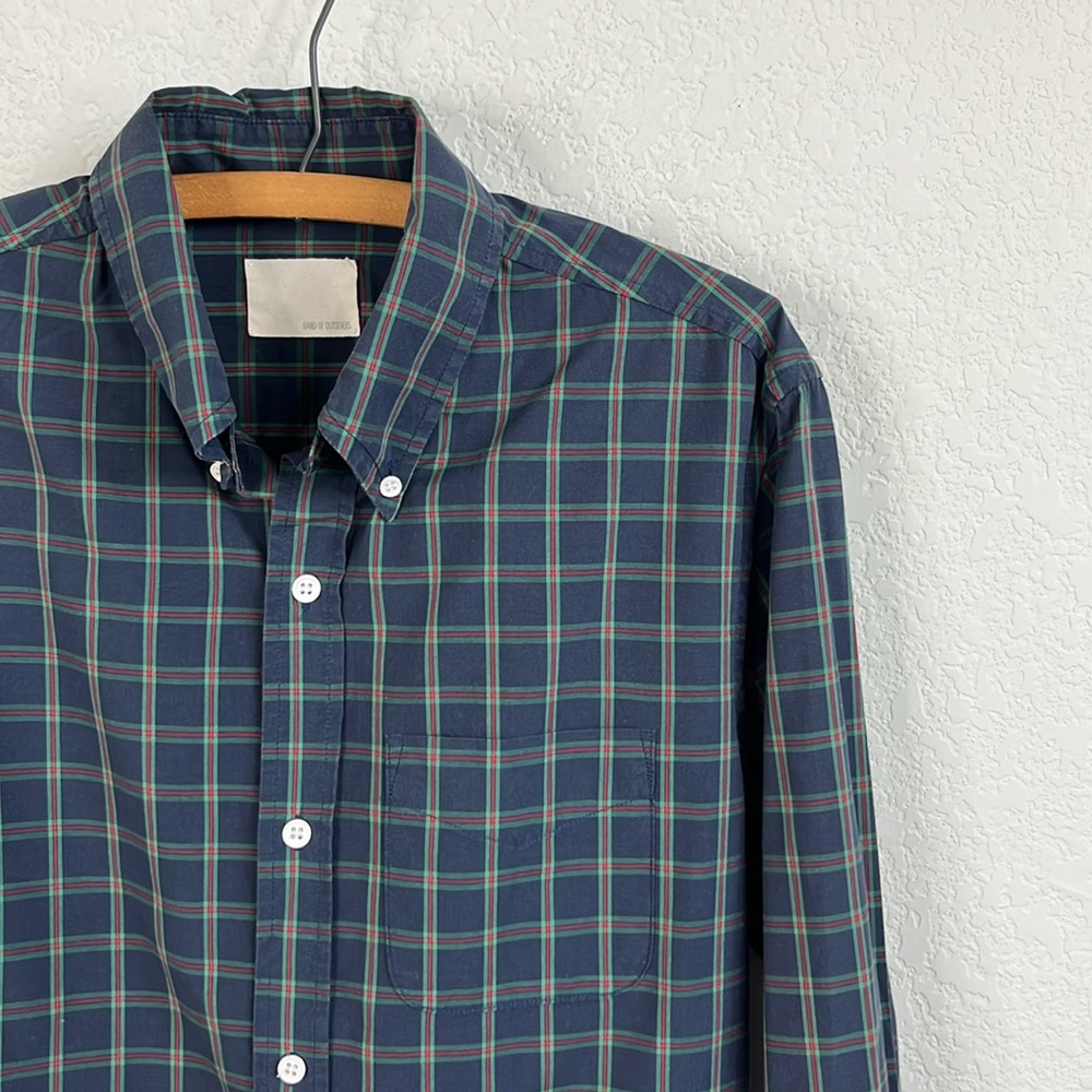 Band of Outsiders Tartan Plaid Gridded Button Down Men's Shirt